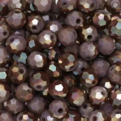 95 fasetterte glassperler på streng, 4 mm i diameter – lilla