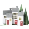 Adventskalender, kalenderhus og juletrær med herlig vinterstemning. Papir, 24 stk. + 24 klistremerker 1–24
