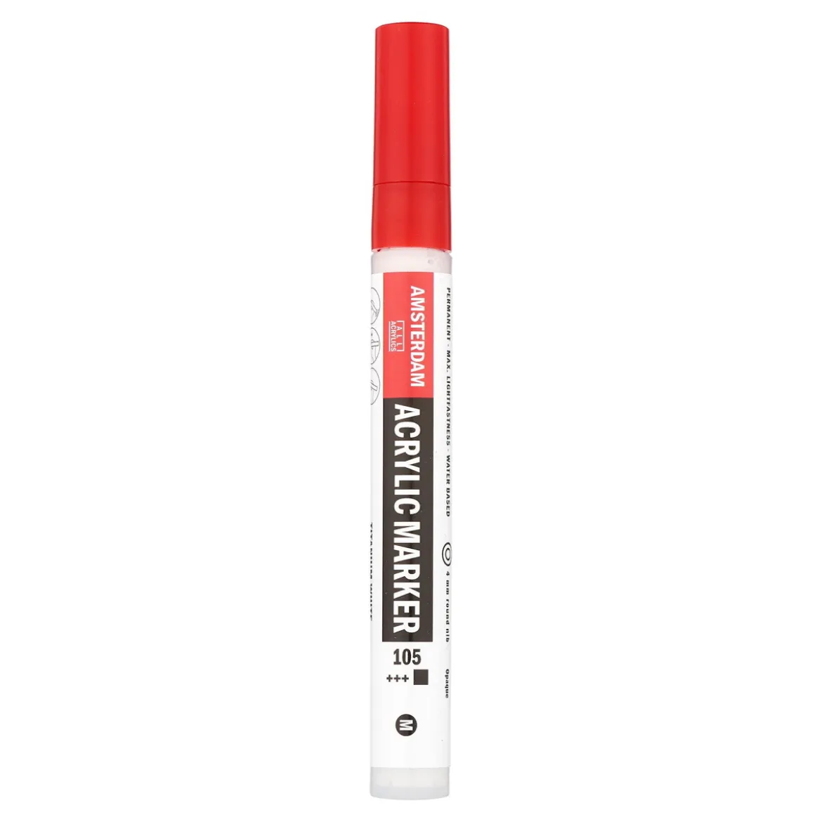 Amsterdam akryltusj 4 mm Titanium White - 105