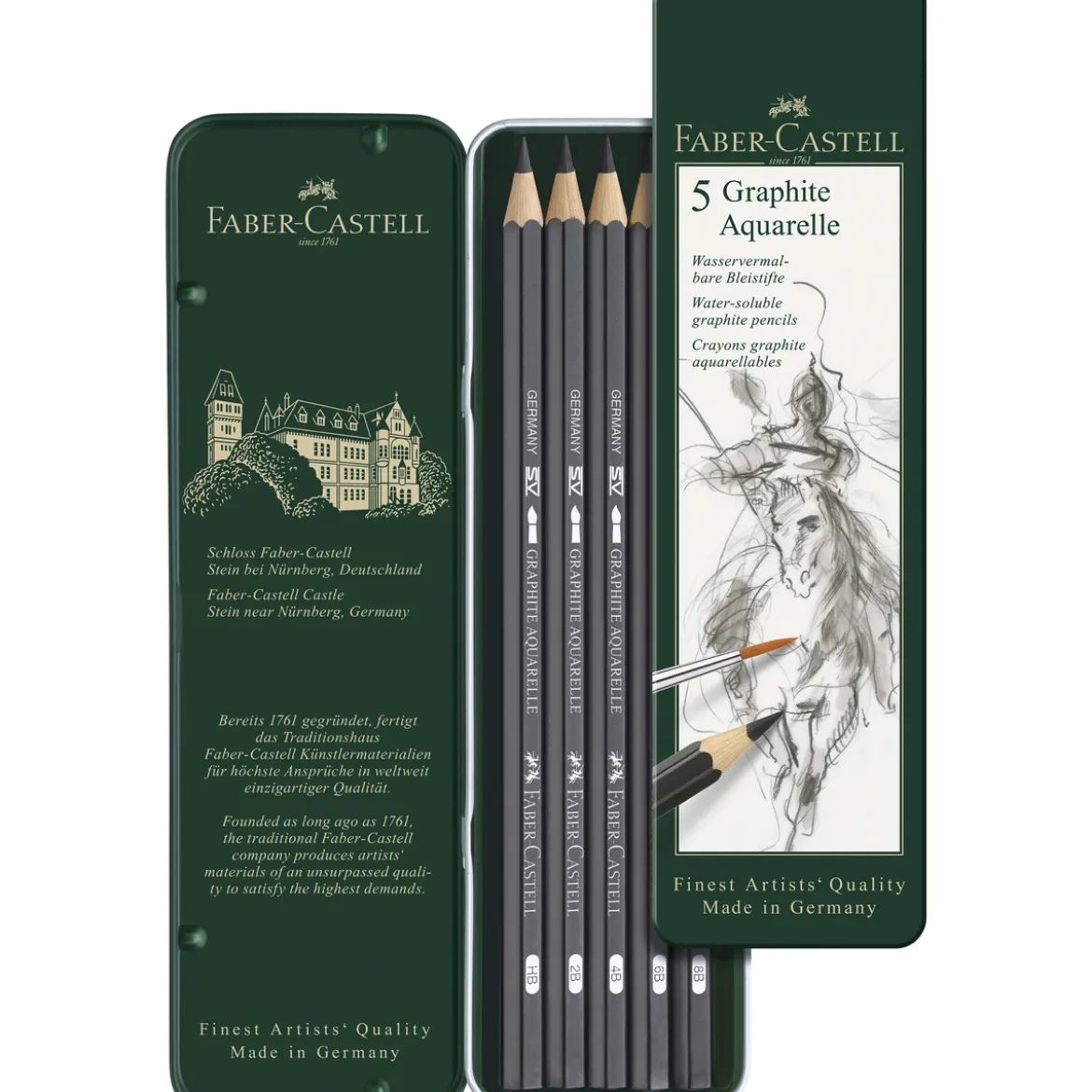 Aquarelle grafittblyanter 5 st