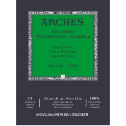 Arches akvarellblokk GF, CP – 23×31 cm, 12 ark, 300 g/m²