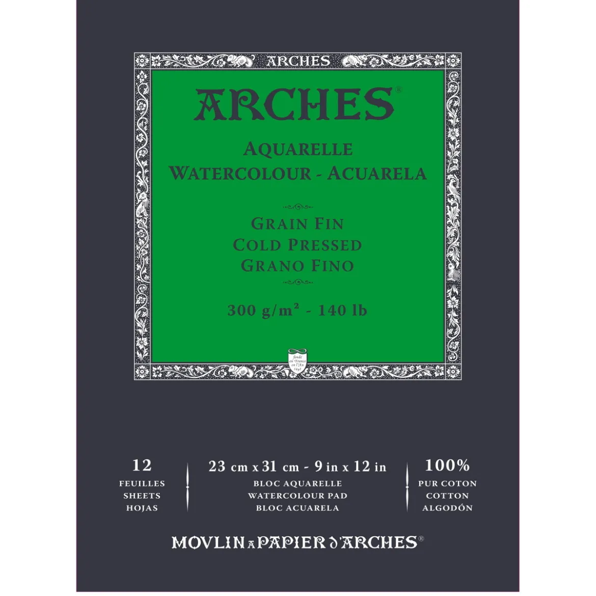 Arches akvarellblokk GF, CP – 23×31 cm, 12 ark, 300 g/m²