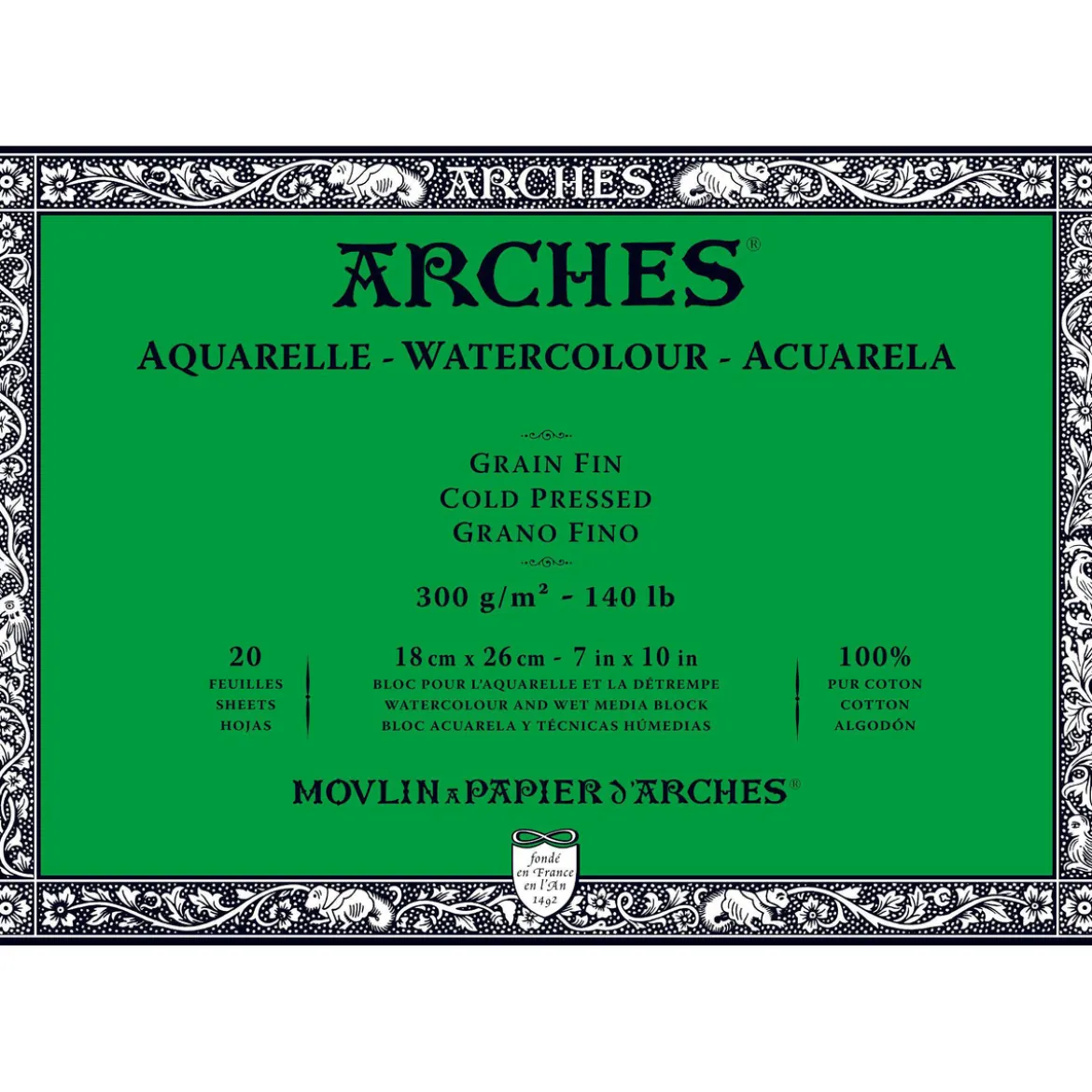 Arches akv.blokk GF 18x26 300 g