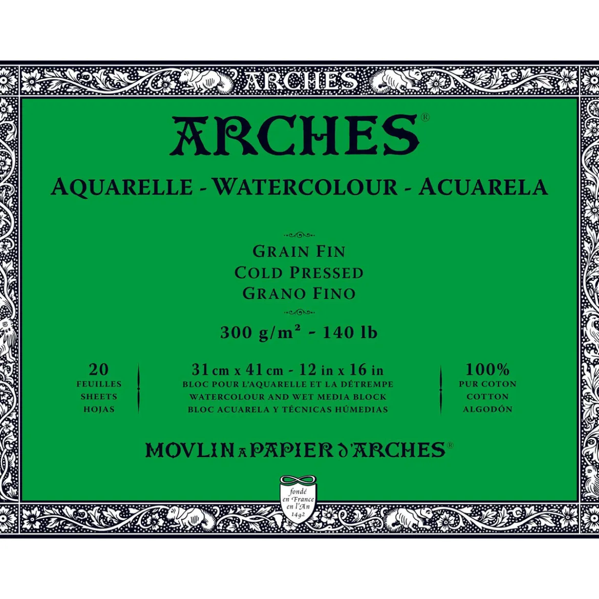 Arches akv.blokk GF 31x41 300 g