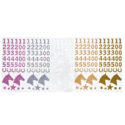 5 ark med glitrende klistremerker for alle som liker kjepphest og Hobby Horse!