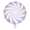 Ballong Ø35 cm – hvit ballong med lilla virvel / swirl