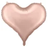 Ballong 61×53 cm – roséfarget hjerte, perfekt for valentinsdagen