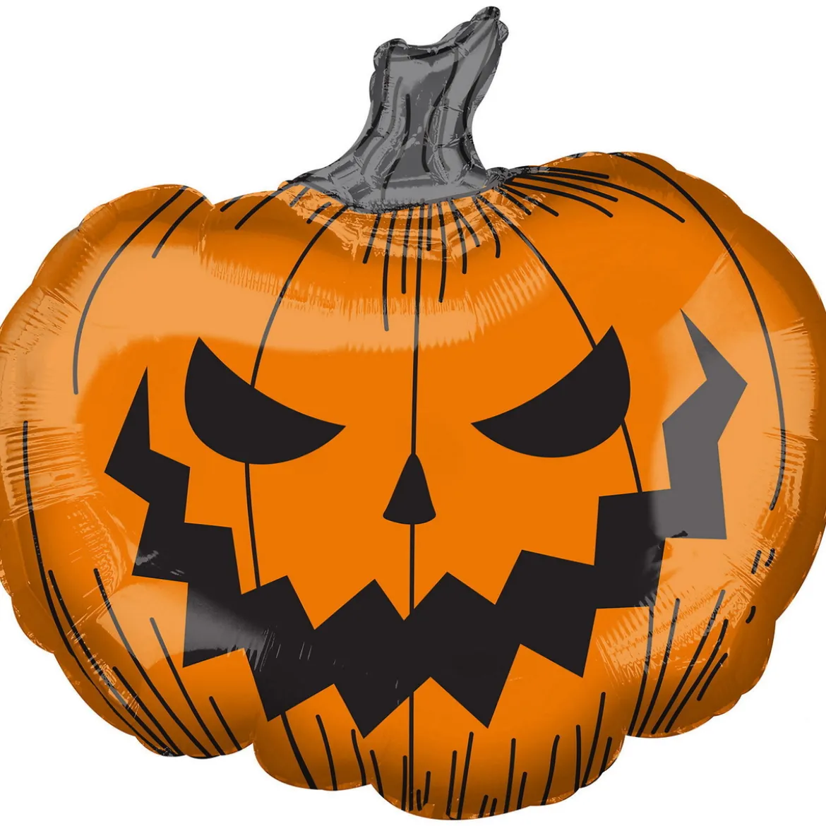 Ballong med et stort, stygt gresskar 73×68 cm – perfekt til Halloween-festen
