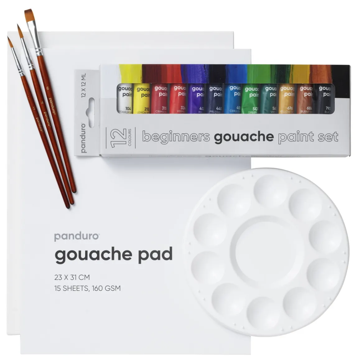 Beginners Gouache Kit, alt til nybegynneren som ønsker å begynne med gouachemaling