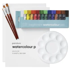 Beginners Watercolour Kit, alt til nybegynneren som ønsker å begynne med akvarellmaling