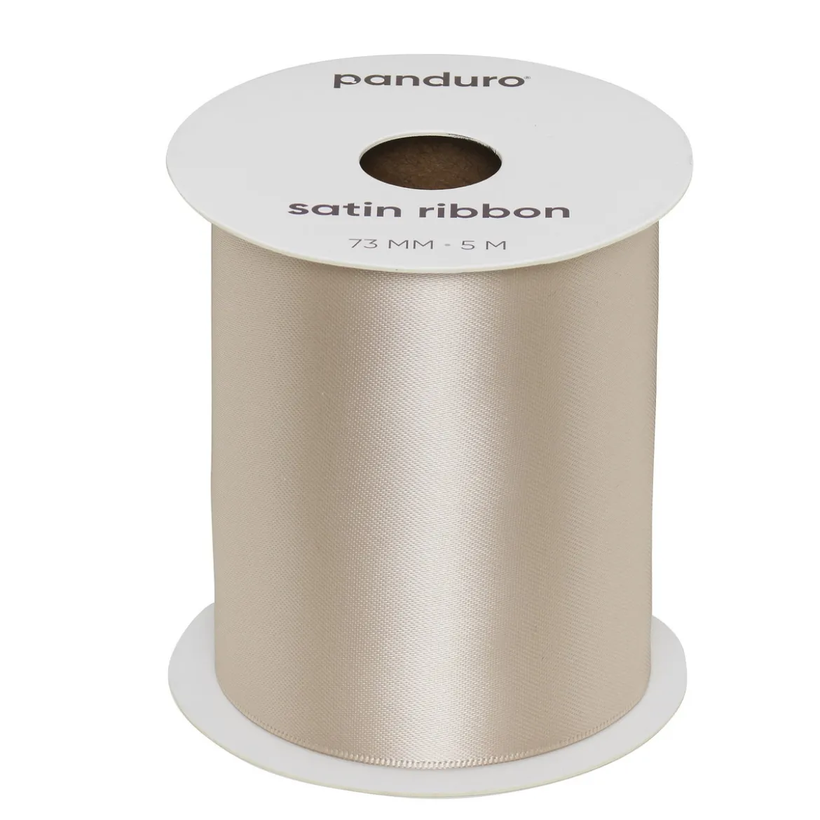 Beige satengbånd – 73 mm bredt og 5 meter langt