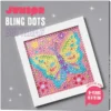 Bling Dots bilde sommerfugl, diamond painting for barn – bling dots, motiv og bilderamme på 19×19 cm