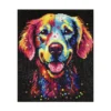 Bling Dots Glow, diamond painting for barn selvlysende hund 33×40 cm