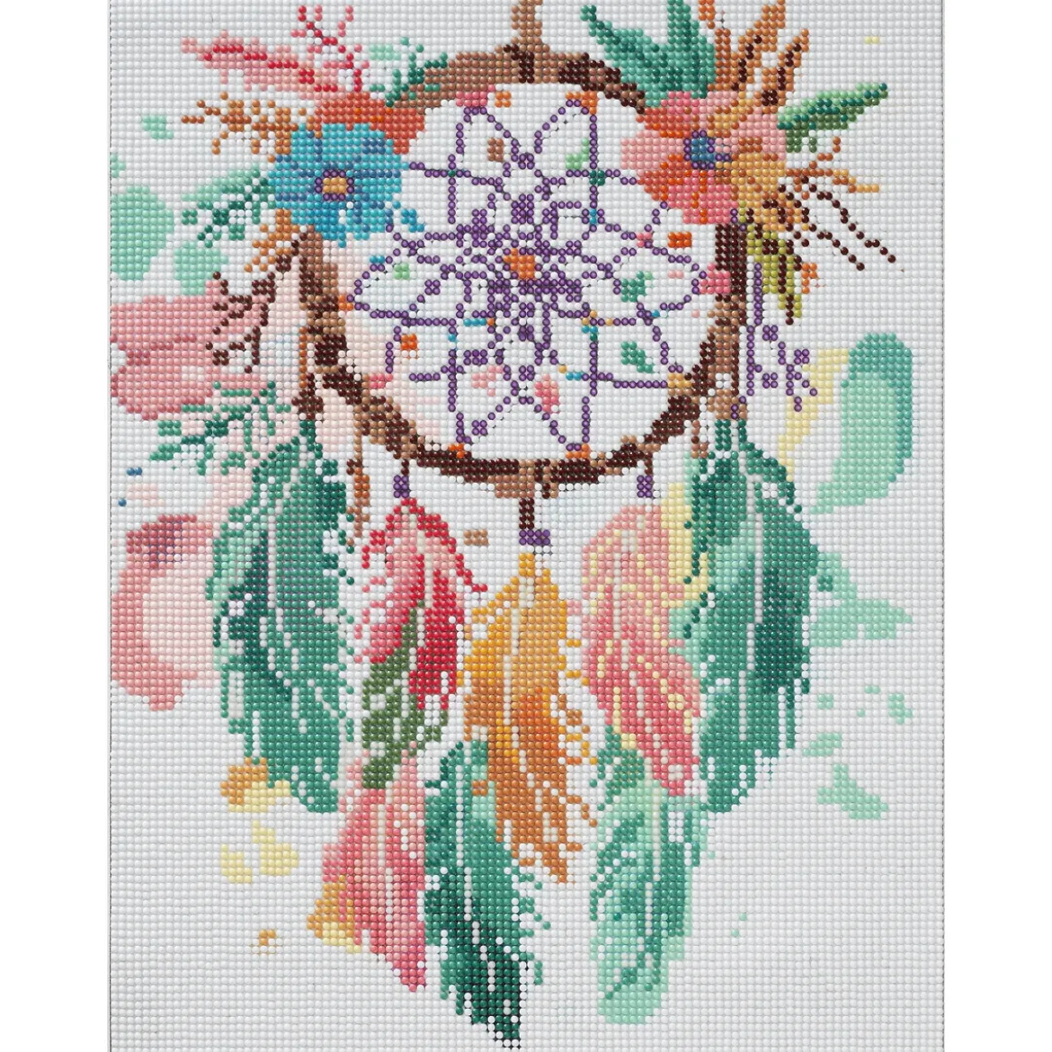 Bling Dots Glow, diamond painting for barn fra 8 år – selvlysende drømmefanger 30×40 cm