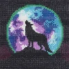 Bling Dots Glow In The Dark, diamond painting for barn fra 6 år, selvlysende ulv 20×20 cm