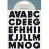 Bokstaver klistremerker A-Z glitter svart – til sammen 50 alfabetstickers, 23 mm høye