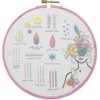Broderisett, pene sting og blomster med diameter 20 cm – alt for et lærerikt broderi!