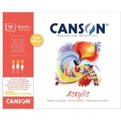 Canson Acrylic akrylblokk 33×41 cm, 10 ark, 400 g/m²