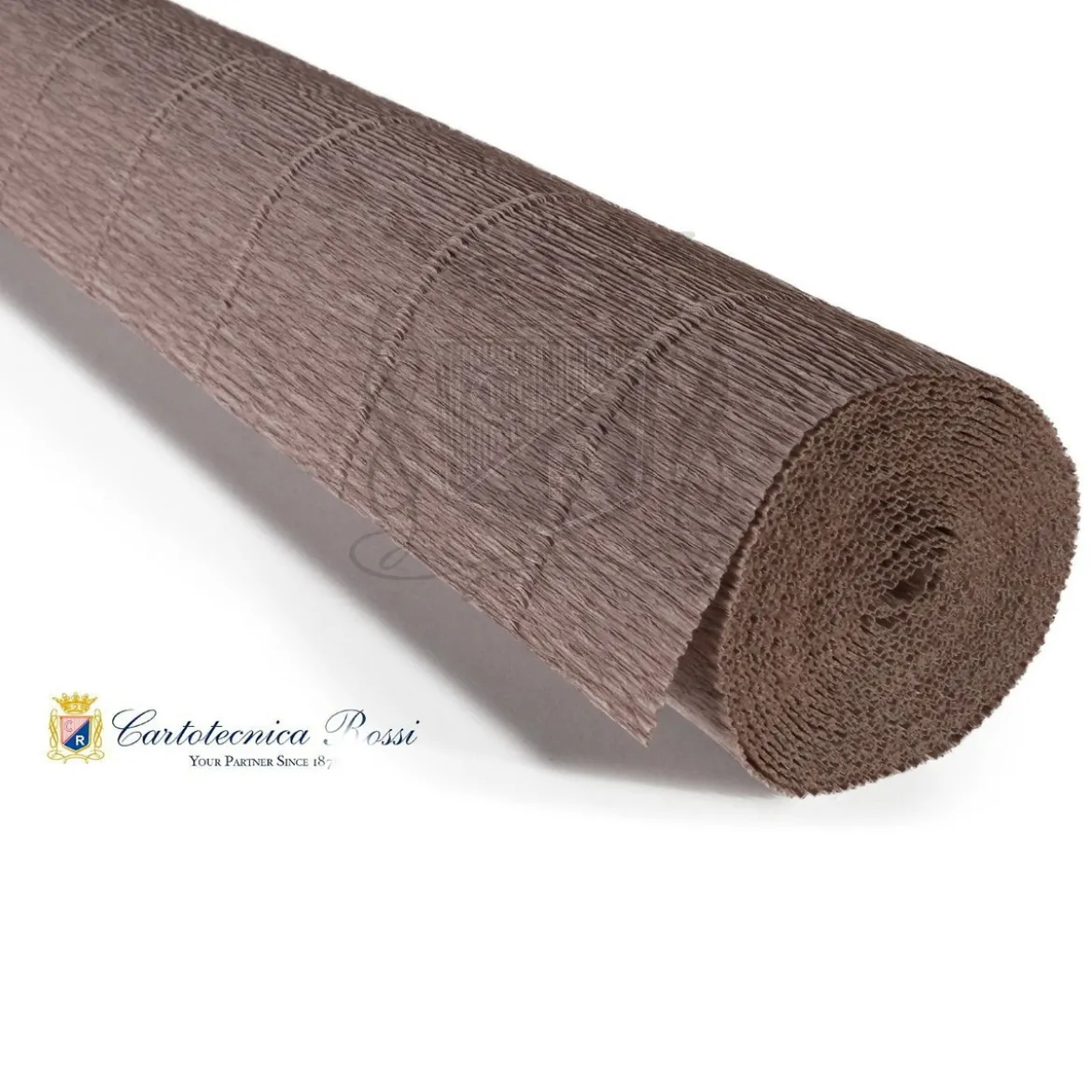 Cartotecnica Rossi kreppapir 604 – gråbeige, 180 g rull (144 g/m²) à 50×250 cm