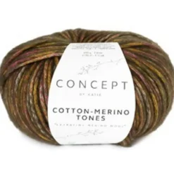 Cotton Merino Tones 50 g olivengrønn og brun