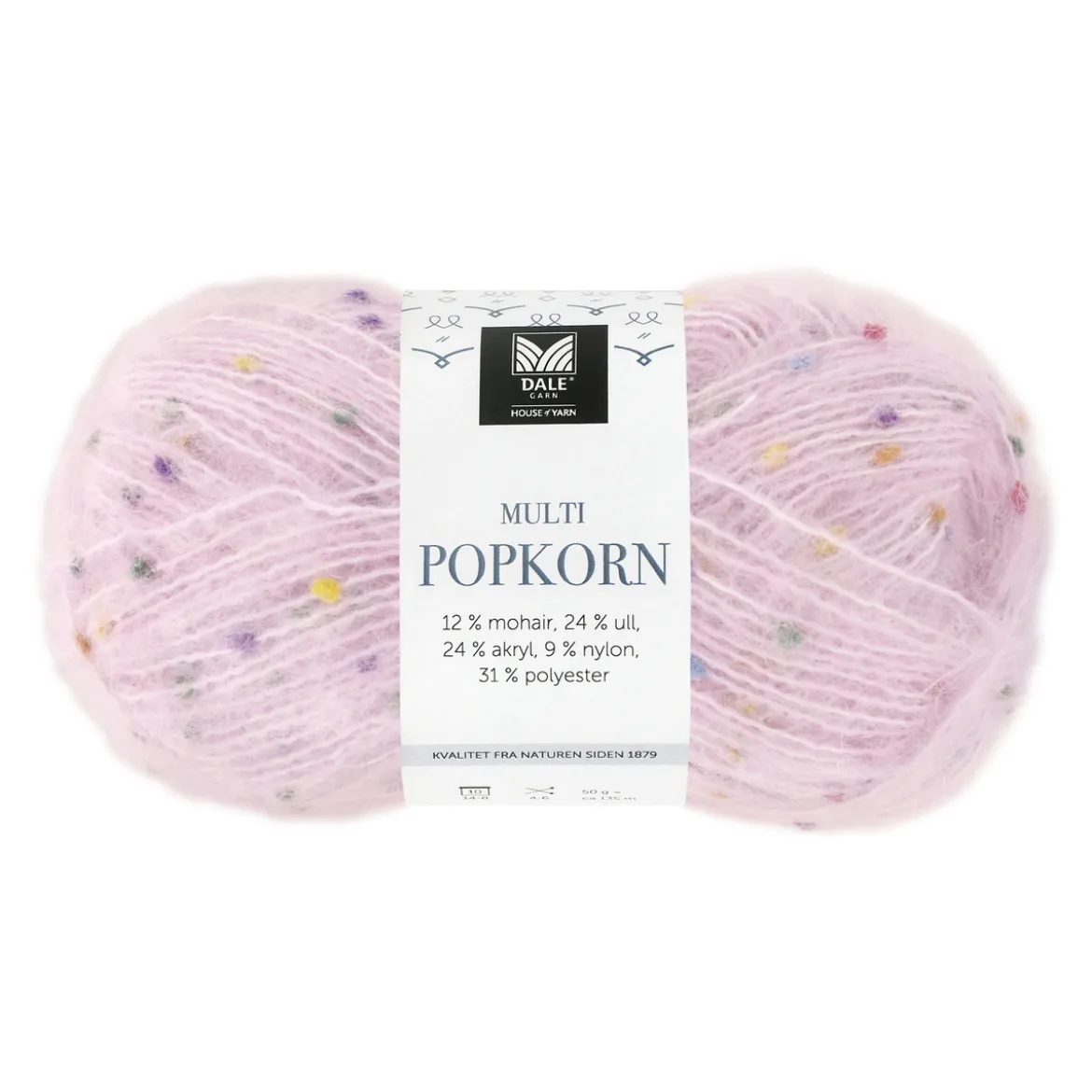 Dale Multi Popkorn fra House of Yarn, 50 g rosa – allsidig effektgarn