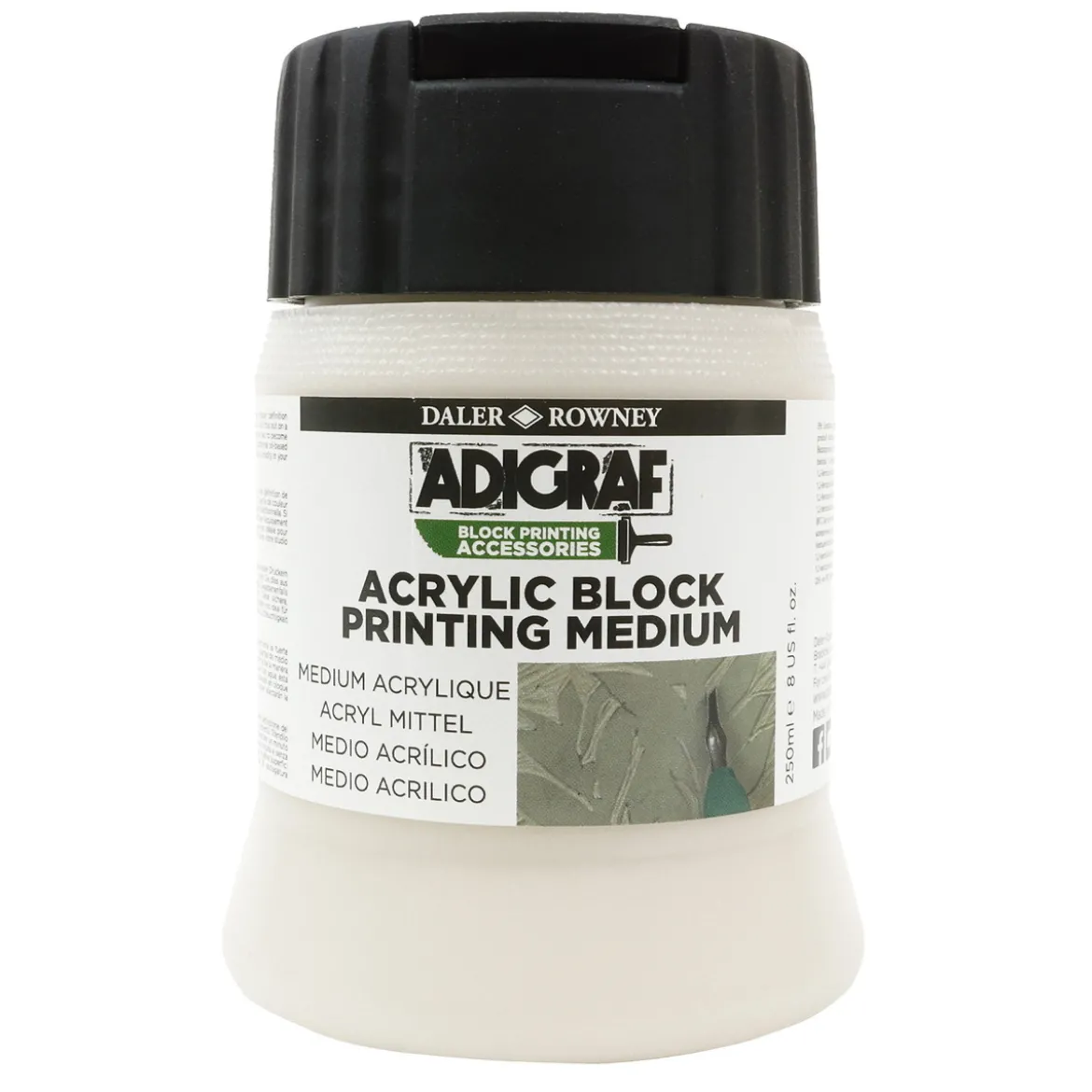 Daler-Rowney Adigraf Acrylic Block Printing Medium 250 ml – omdann akrylmaling til linoleumsmaling