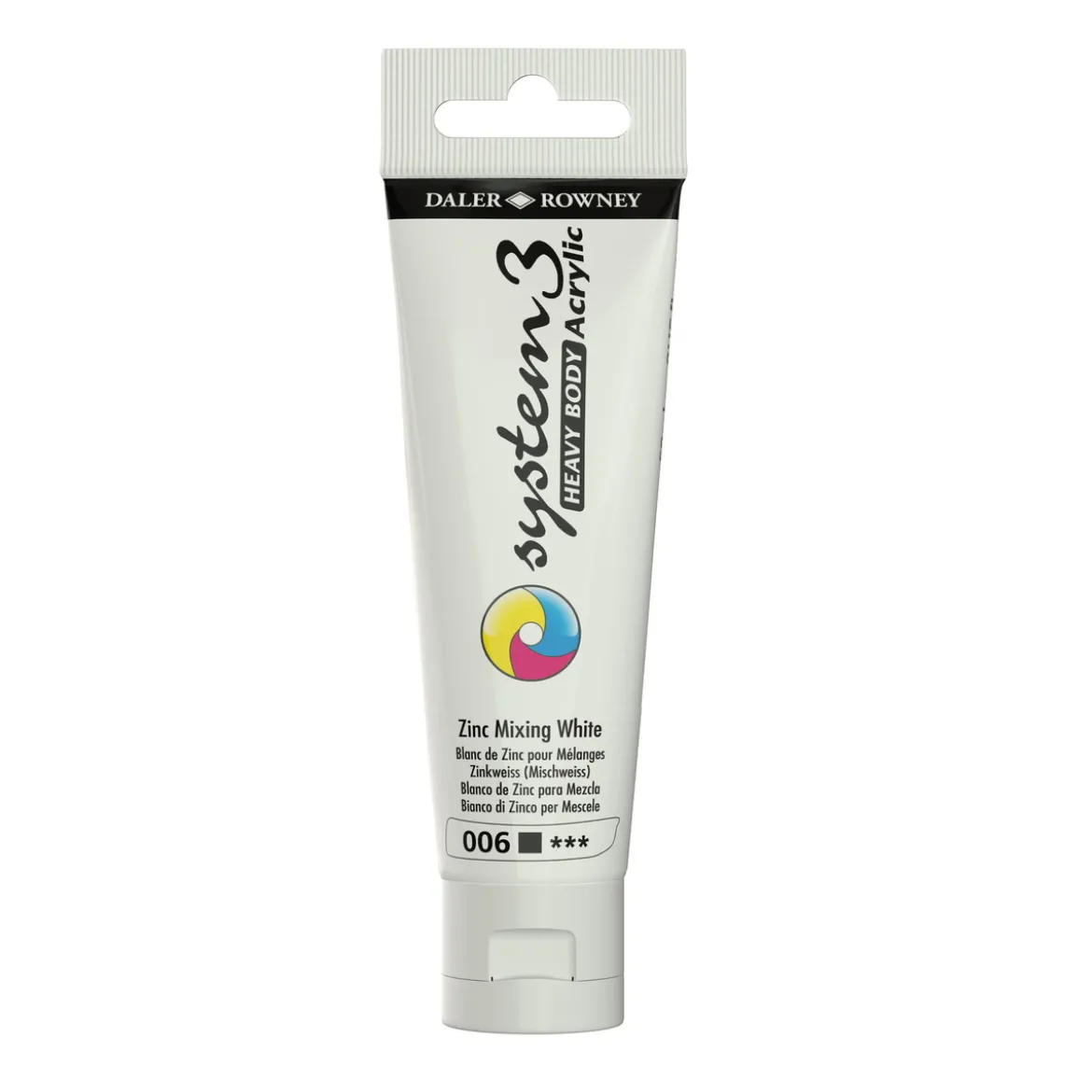 Daler-Rowney System3 Heavy Body akrylmaling 59 ml – Zinc Mixing White 006
