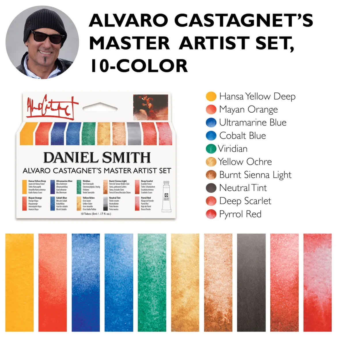 Daniel Smith akvarellsett – Alvaro Castagnet Set 10x5 ml
