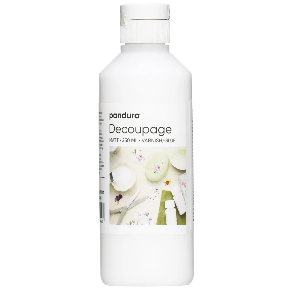 Decoupagelim, matt vannbasert decoupagelakk til pappmasjé og tre, 250 ml