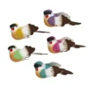 Dekorasjonsfugler i festlige farger, 5-pakning 8×4×4 cm