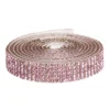 Dekorbånd selvklebende med strassteiner 1 meter×10 mm rosa