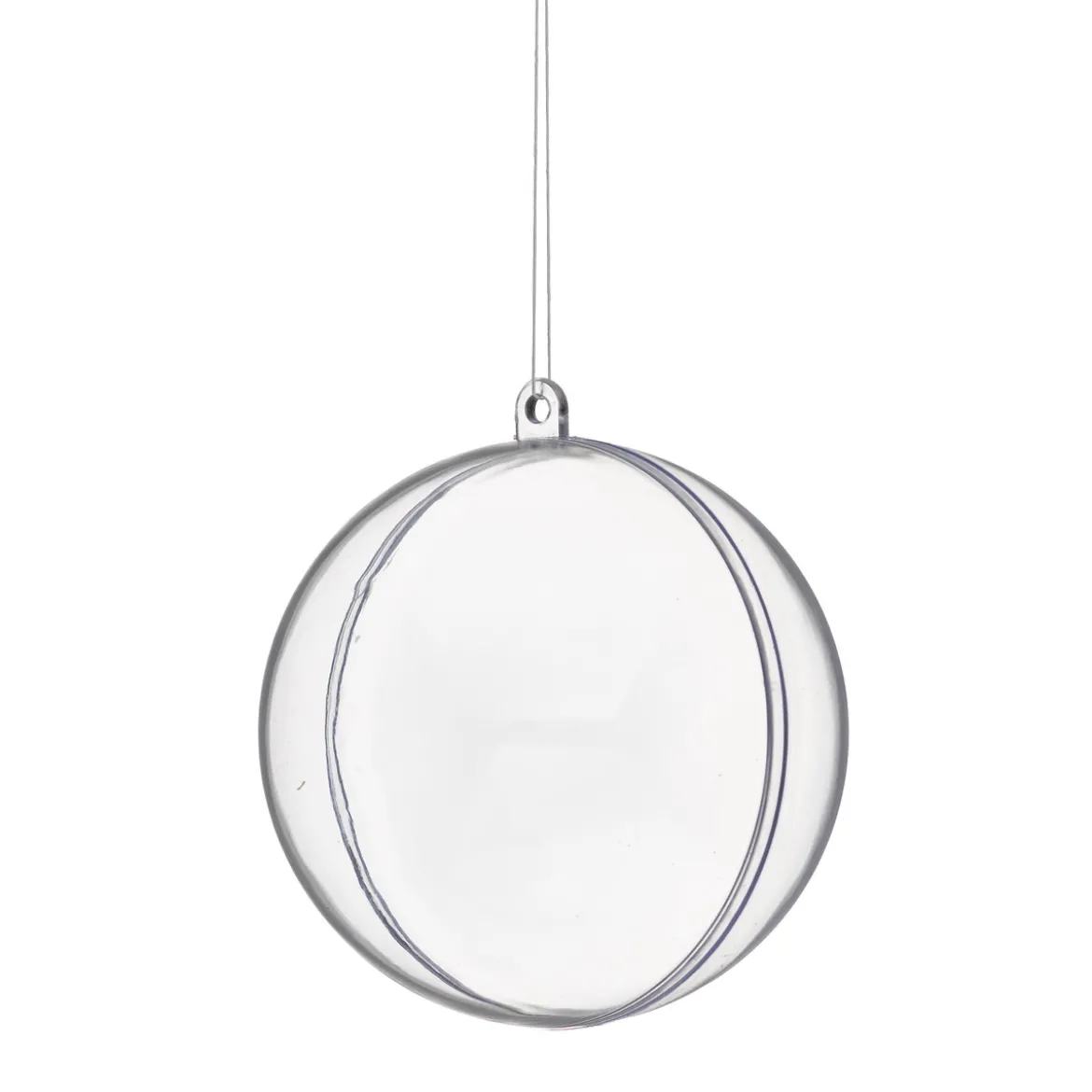 Delbare julekuler av plast, runde, 4 stk. Ø7,5 cm