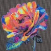 Diamond Painting fargerik rose, 30×30 cm lerret + perler, silikon og pinsett