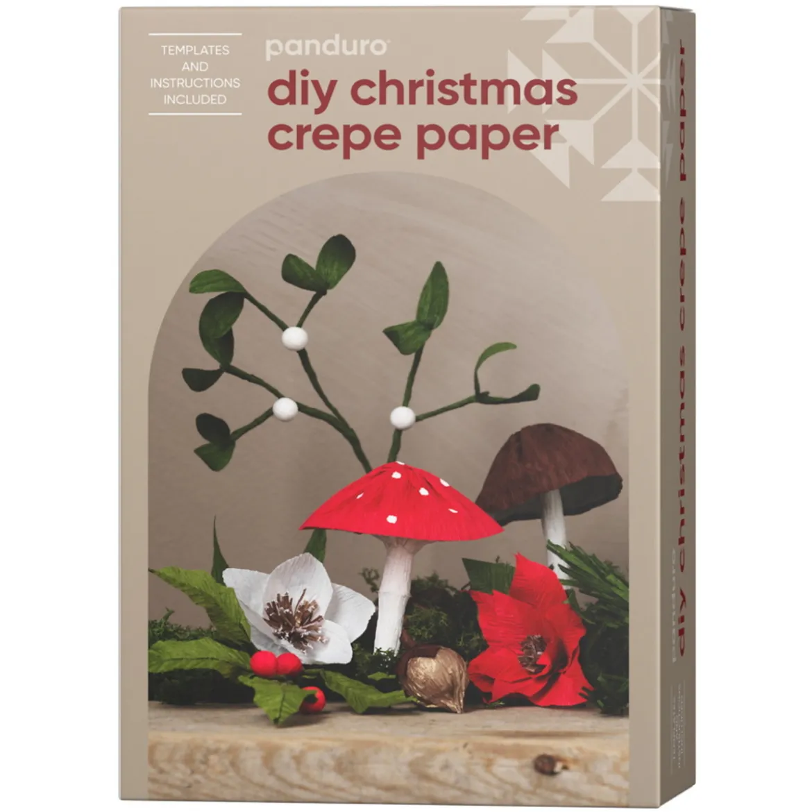 DIY-kit Lag papirblomster og vintergrønt av kreppapir