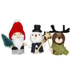 DIY-kit Merry Xmas Crew, julehobby med julens 3 fineste venner. Lengde 7 cm