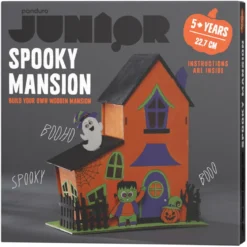DIY-kit Spooky Mansion – bygg og mal Halloweens søtuhyggeligste hus! 16×7×22 cm