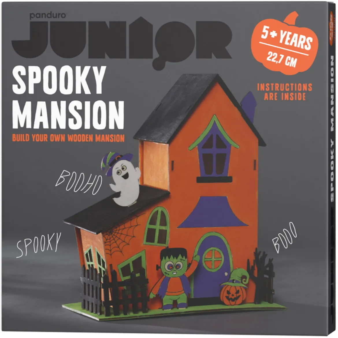 DIY-kit Spooky Mansion – bygg og mal Halloweens søtuhyggeligste hus! 16×7×22 cm