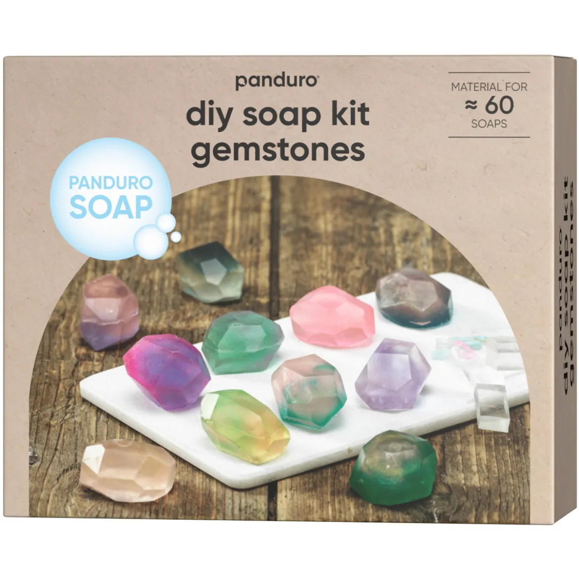 DIY-sett lag dine egne edelstenlignende såper i morsomme farger med gullglitter