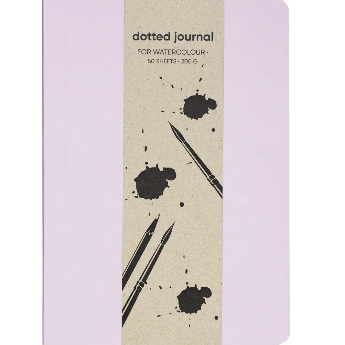 Dotted Journal for akvarell, rosa omslag A5, 50 ark – vekt 200 gram