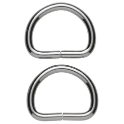 D-ring 2-pakning – 34×28 mm, sølvfarget. Maks. rembredde 30 mm