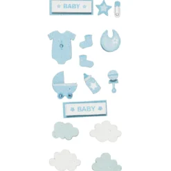 3D stickers Baby blå 15pk