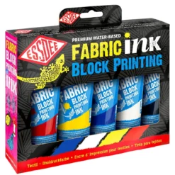 Essdee Fabric Block Printing Ink, 5×100 ml linoleumsmaling for linoleumstrykk på stoff og tekstiler