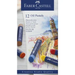 Faber-Castell Oil Pastels, sett med 12 oljepastellkritt