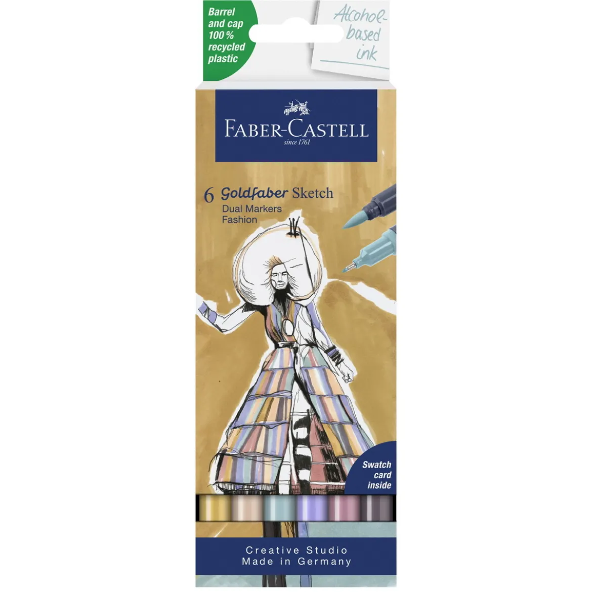 Faber-Castell Sketch Marker Fashion, 6 tusjpenner med dobbel spiss