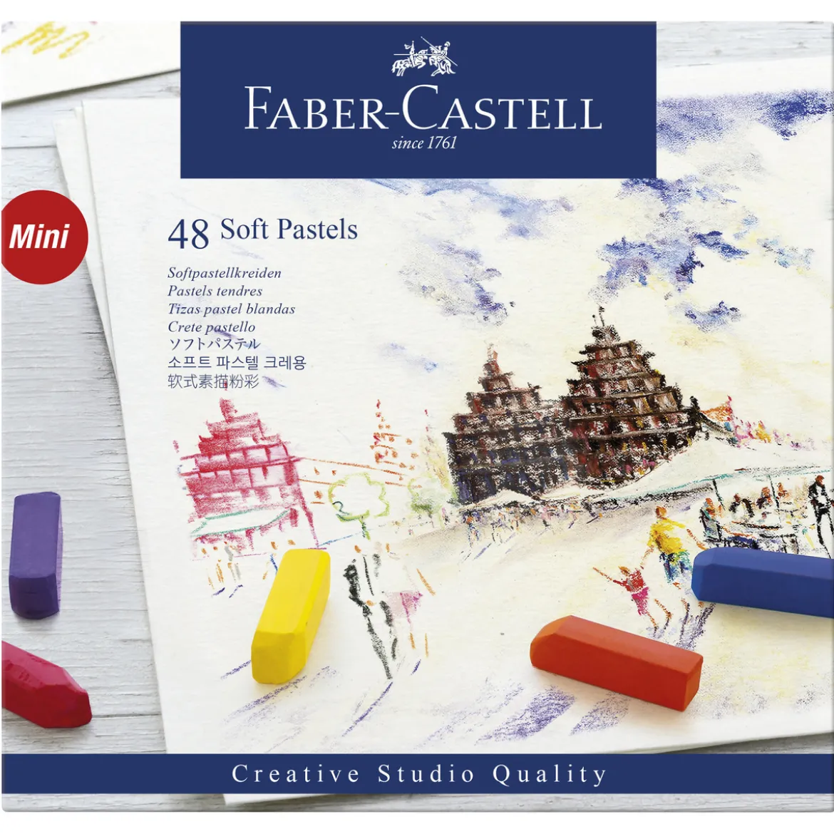 Faber-Castell Soft Pastels Mini, sett med 48 myke pastellkritt