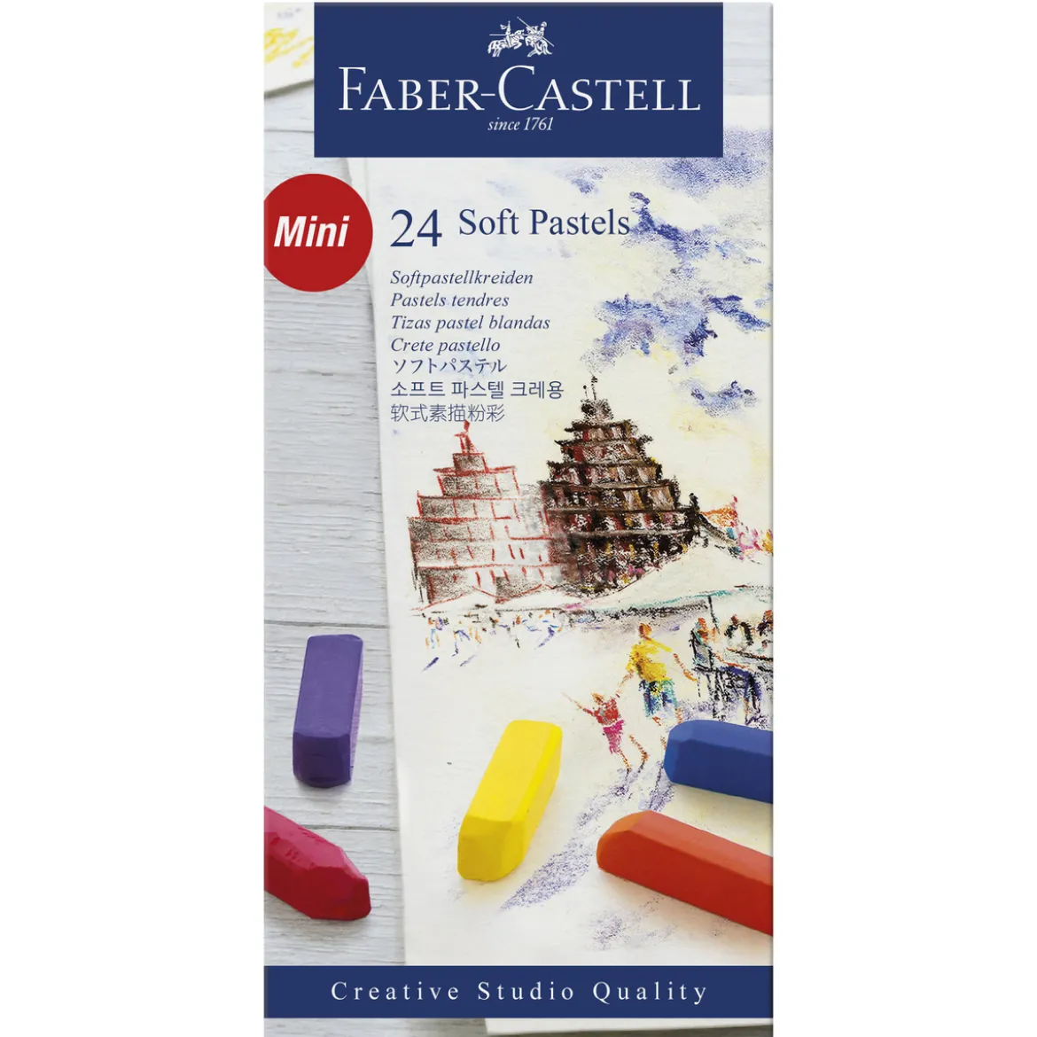 Faber-Castell Soft Pastels Mini, sett med 24 myke pastellkritt