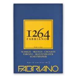 Fabriano skisseblokk F-1264 A4 (210×297 mm), 100 ark, vekt 90 gram