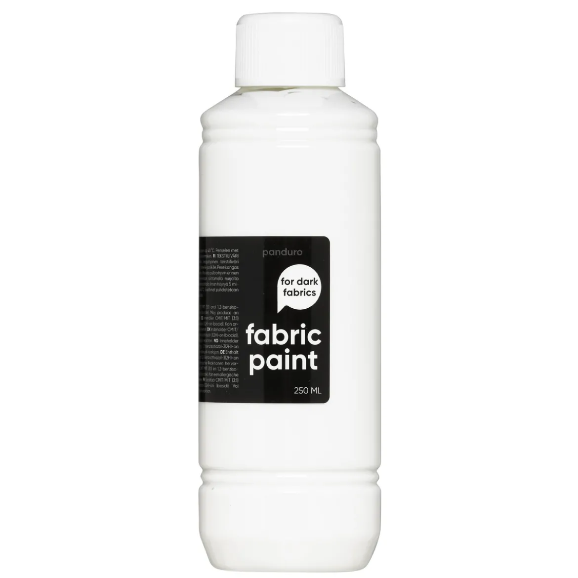 Fabric Paint 250 ml – hvit dekkende tekstilfarge for mørke tekstiler