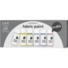 Fabric Paint set 6×50 ml, tekstilfarger i pastellfarger for lyse stoffer
