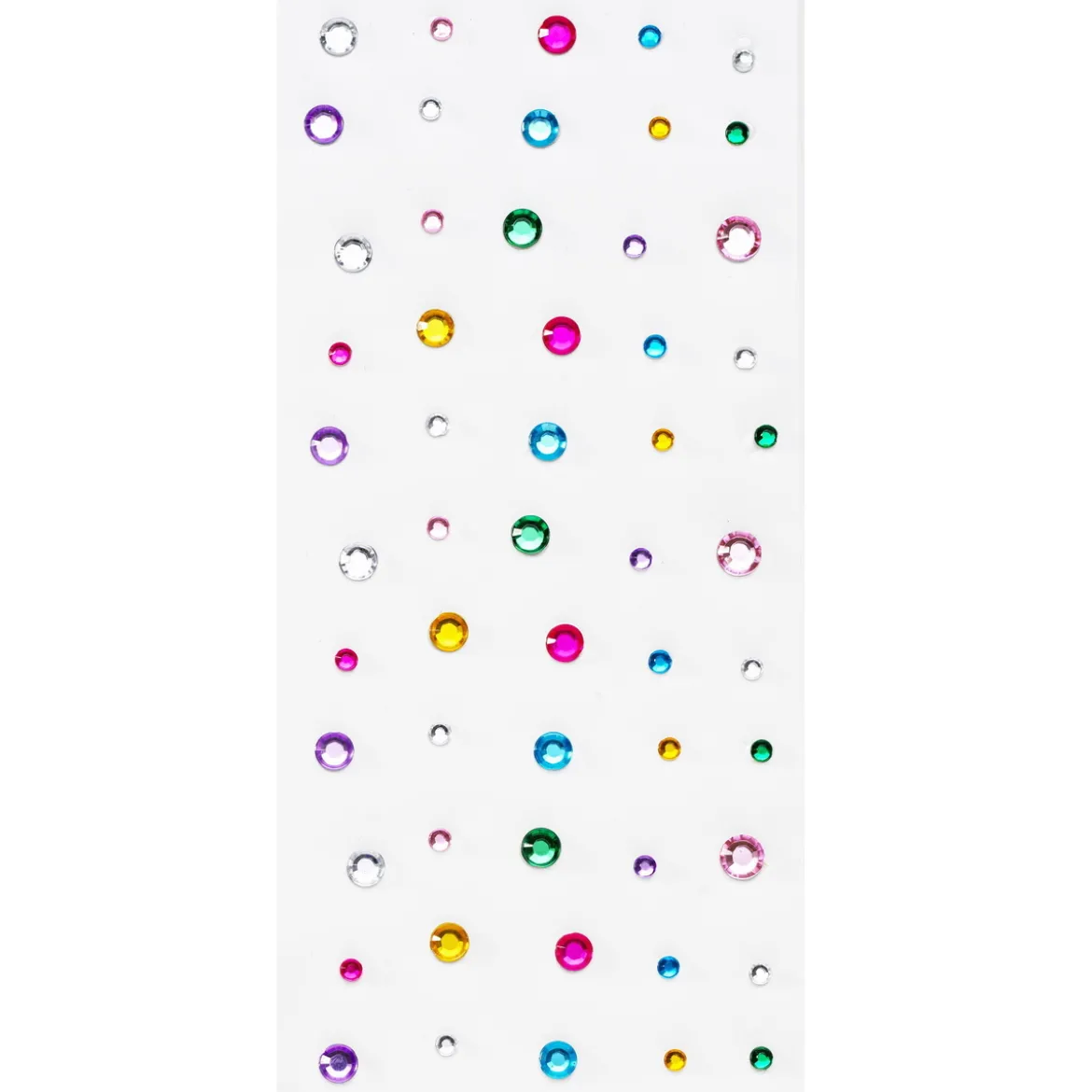 Face Jewels Rainbow Dots – 55 runde og fine ansiktssmykker i ulike farger